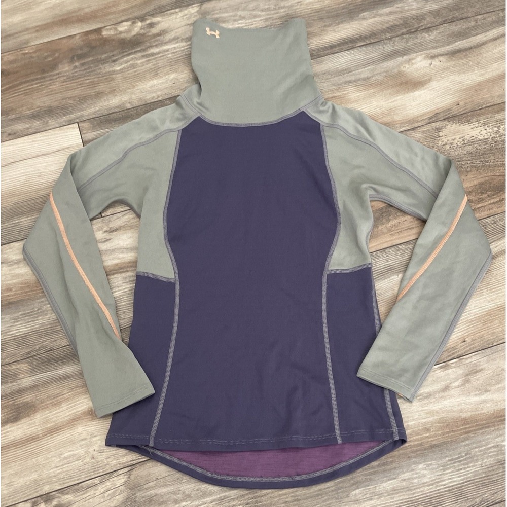 Women's‎ Under Armour Cold Gear Fitted Long Sleeve High Neck Pullover Size Small
